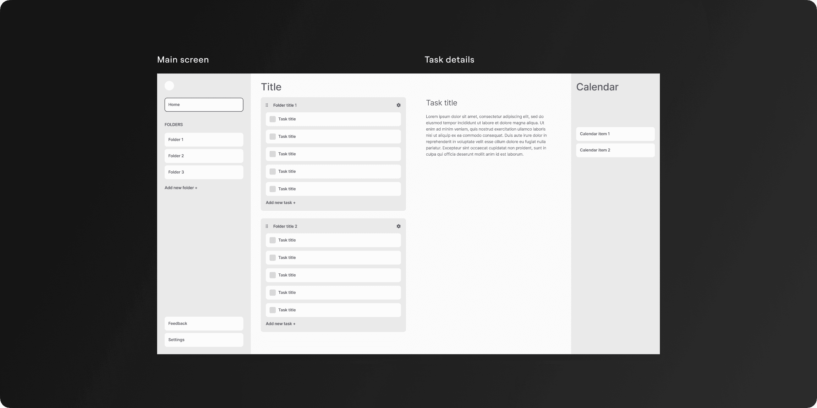 Final design — Task detail view