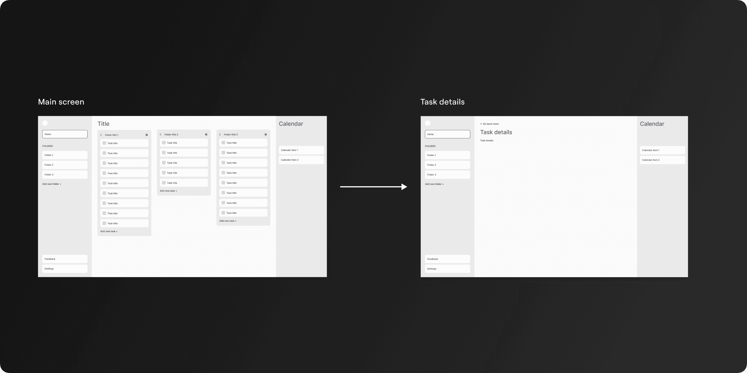 High fidelity visual design explorations